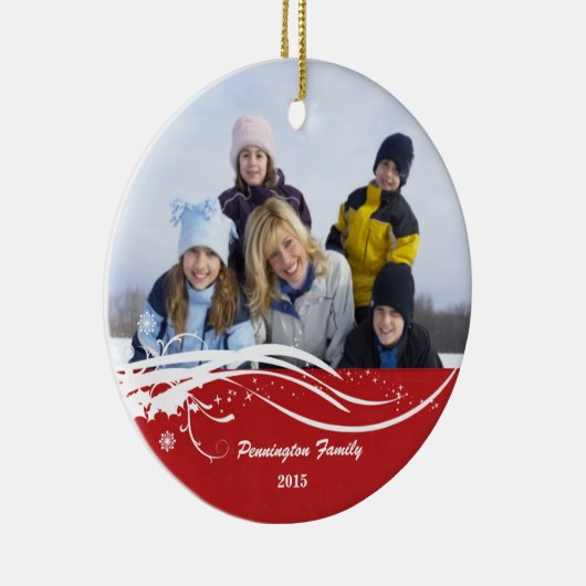 Schneeflockestrudel Keramik Ornament (Rechts)