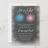 Schneeflocketafelgeschlecht decken Einladung auf (Vorderseite)