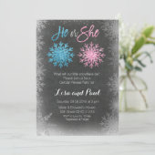 Schneeflocketafelgeschlecht decken Einladung auf (Stehend Vorderseite)