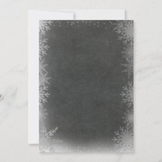 Schneeflocketafelgeschlecht decken Einladung auf (Rückseite)