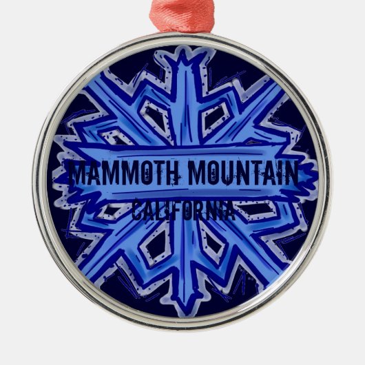 Schneeflockeverzierung Mammoth Mountain Silbernes Ornament (Vorne)