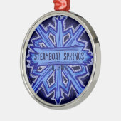 Schneeflockeverzierung Steamboat Springs Colorado Silbernes Ornament (Links)