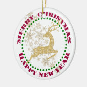 Schneeflottvorlage für Goldene Rentiere Keramik Ornament (Links)