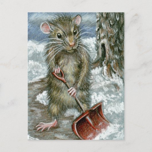 Schneefräse der Ratte Postcard Postkarte (Vorderseite)