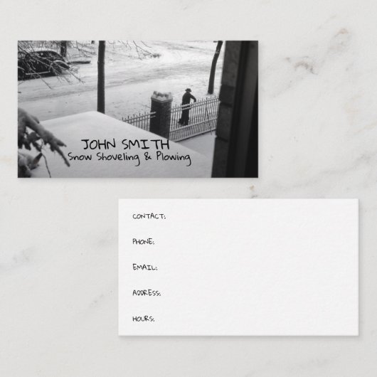 Schneefräse-Entfernungsauftragnehmer Visitenkarte (Vorne/Hinten)