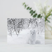 Schneefräse im Winterwald Dankeskarte (Stehend Vorderseite)