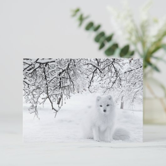 Schneefräse im Winterwald Dankeskarte (Stehend Vorderseite)