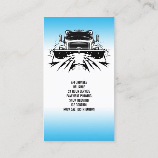 Schneefräsen für die Visitenkarte (Rückseite)