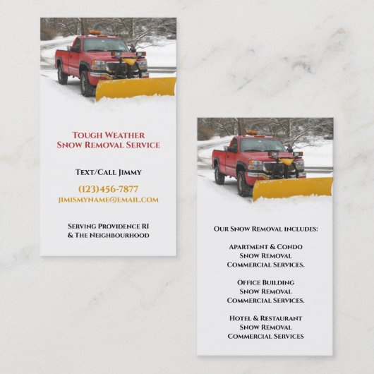 Schneefräsen für die Visitenkarte (Vorne/Hinten)