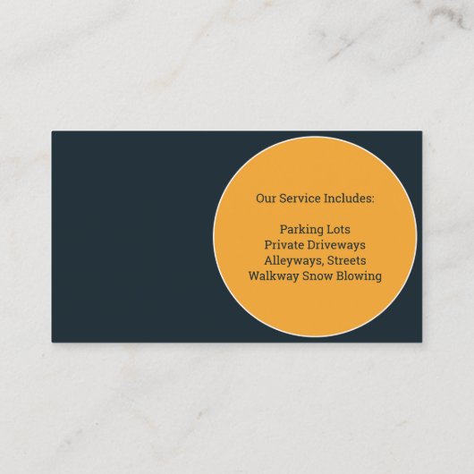 Schneefräsen für die Visitenkarte (Rückseite)