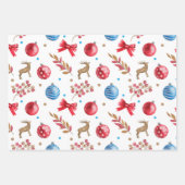 SCHNEEFRAU, FERIENHAUS, CHRISTMAS ORNAMENS, BOWS GESCHENKPAPIER SET (Vorderseite 3)