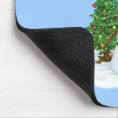 Schneefrau mit Weihnachtsbaum Ops Mousepad (Ecke)