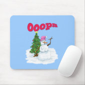 Schneefrau mit Weihnachtsbaum Ops Mousepad (Mit Mouse)