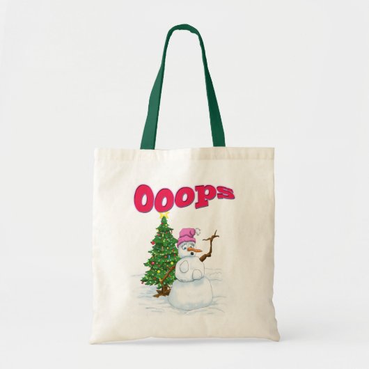 Schneefrau mit Weihnachtsbaum Ops Tragetasche (Vorne)