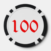 Schneefrau schwarz 100 gestreifter Poker Chip (Rückseite)