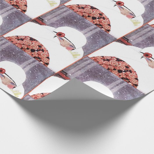 SCHNEEFRAU, WINTERSCHÖNHEIT GESCHENKPAPIER (Ecke)