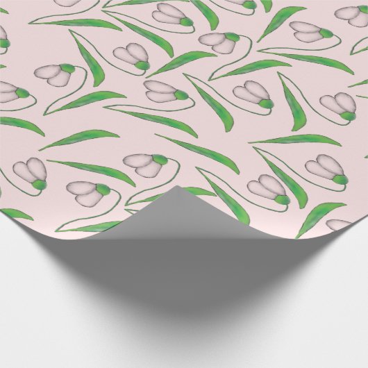 Schneefräulenmuster Geschenkpapier (Ecke)