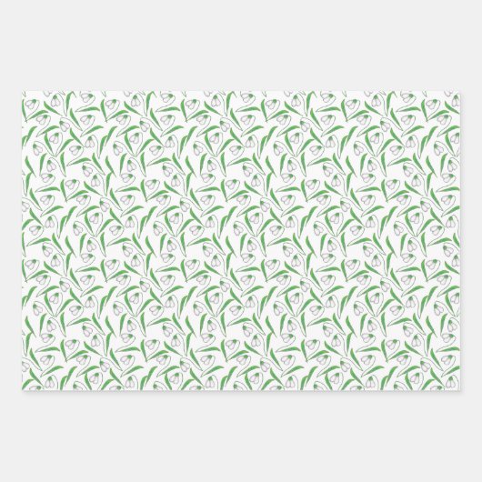 Schneefräulenmuster Geschenkpapier Set (Vorderseite 2)