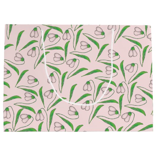 Schneefräulenmuster Große Geschenktüte (Rückseite)