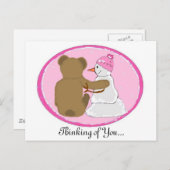 Schneefreunde denken an dich postkarte (Vorne/Hinten)