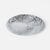 Schneefuchs im Winterwald Pappteller (Schrägansicht)