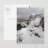 Schneefußabdrücke auf dem Himalaya-Bergweg Postkarte (Vorne/Hinten)
