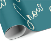 Schneegarantie blaue Tonschiefer und Butter elegan Geschenkpapier (Rolleneckpunkt)