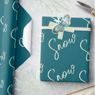Schneegarantie blaue Tonschiefer und Butter elegan Geschenkpapier