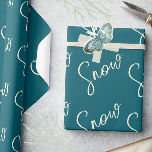Schneegarantie blaue Tonschiefer und Butter elegan Geschenkpapier