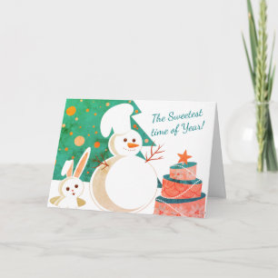 Schneegebäck Koch Backwaren Weihnachtsgebäck Feiertagskarte