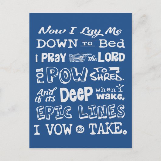 Schneegebet Postkarte (Vorderseite)