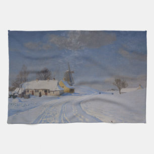 Schneegebiet im Winter (nach H.A. Brendekilde) Geschirrtuch
