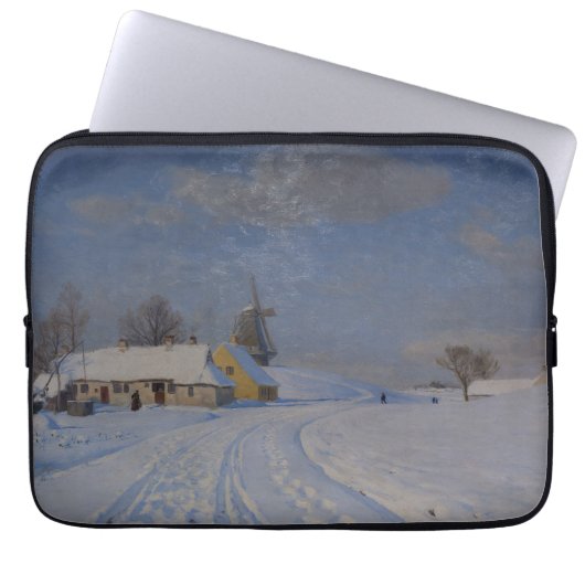 Schneegebiet im Winter (nach H.A. Brendekilde) Laptopschutzhülle (Vorderseite)