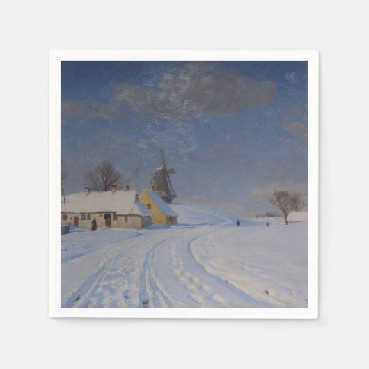 Schneegebiet im Winter (nach H.A. Brendekilde) Serviette (Vorderseite)