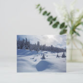 Schneegebiet Postkarte (Stehend Vorderseite)