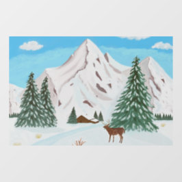 Schneegebirge Fensteraufkleber