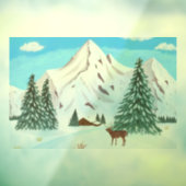 Schneegebirge Fensteraufkleber (Blatt 3)