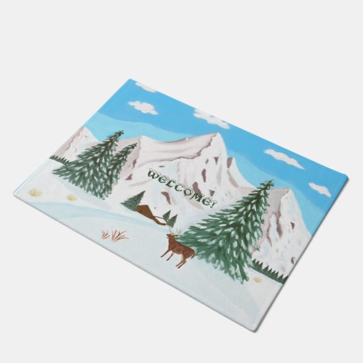 Schneegebirge Fußmatte (Schrägansicht)