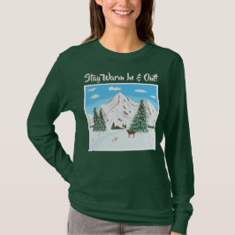 Schneegebirge Lange geschwächter grüner T - Shirt