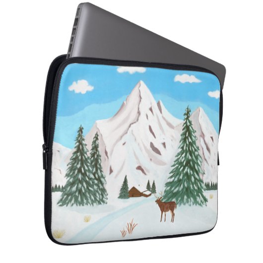 Schneegebirge Laptopschutzhülle (Vorne Rechts)