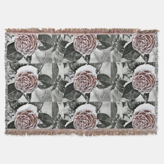 Schneegefrorene Rose Zeichnend Decke (Vorderseite)
