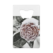 Schneegefrorene Rose Zeichnend Geldbeutel Flaschenöffner (Rückseite)