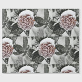 Schneegefrorene Rose Zeichnend Geschenkpapier (Flach)