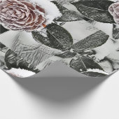 Schneegefrorene Rose Zeichnend Geschenkpapier (Ecke)