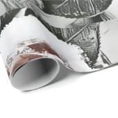 Schneegefrorene Rose Zeichnend Geschenkpapier (Rolleneckpunkt)