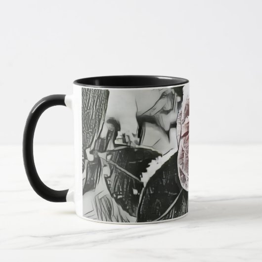 Schneegefrorene Rose Zeichnend Tasse (Links)