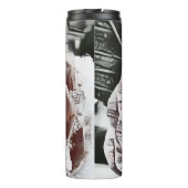 Schneegefrorene Rose Zeichnend Thermosbecher (Rückseite)