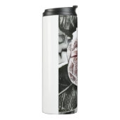 Schneegefrorene Rose Zeichnend Thermosbecher (Nach links gedreht)