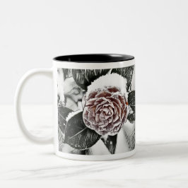 Schneegefrorene Rose Zeichnend Zweifarbige Tasse