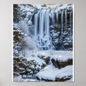 Schneegefrorener Wasserfall Poster (Vorne)
